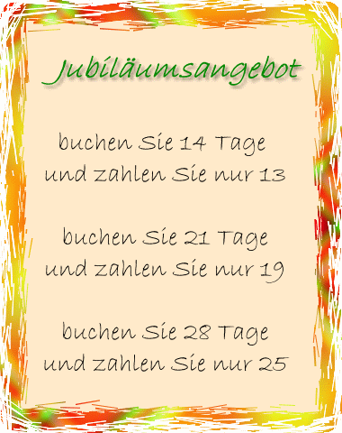 Jubiläumsangebot 2008 - jetzt gleich buchen